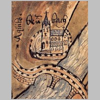 Kloster Bronnbach auf einer Augenscheinkarte von 1518, Wikipedia.jpg